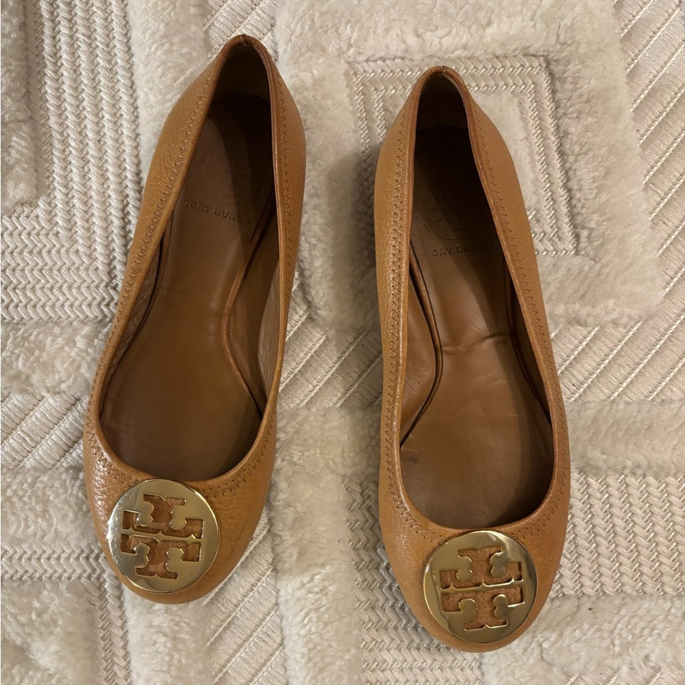 Tory Burch Reva Ballet Flat, Tan / Gold